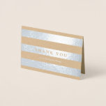 Carte Dorée Merci minimaliste des rayures d'argent<br><div class="desc">Mini merci carte pour notes imprimé avec des rayures argentées sur papier kraft, avec le nom de votre entreprise sur la couverture. Ajoutez votre note de remerciement à l'intérieur, ainsi que le nom et l'adresse de votre entreprise ou les coordonnées supplémentaires au dos. Un carte de remerciements professionnel et élégant...</div>