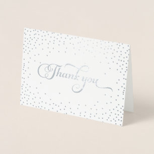 Carte Dorée Merci moderne à huile d'argent points Confetti