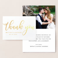 Merci moderne Mariage Couple Photo Or