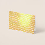 Carte Dorée Merci Motif Simple Typographie minimale pliée<br><div class="desc">Envoyez une note de remerciement élégante pour toute occasion avec des cartes de remerciements pliées en feuille d'or simplement élégantes. Tout le libellé de ce modèle est simple à personnaliser ou à supprimer, et les polices peuvent être customisées avec l'outil de conception Zazzle. Le design minimaliste moderne présente une véritable...</div>