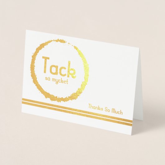 Carte Dorée Merci multiculturel suédois (Devant)