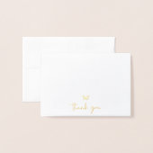 Carte Dorée Merci papillon (Devant avec enveloppe)