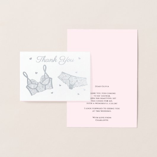 Carte Dorée Merci photo de la Fête des mariées de la Lingerie (Affichage)