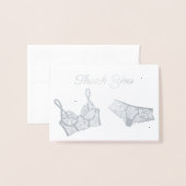 Carte Dorée Merci photo de la Fête des mariées de la Lingerie (Devant avec enveloppe)