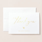 Carte Dorée Merci photo Mariage Boho Script moderne (Devant avec enveloppe)