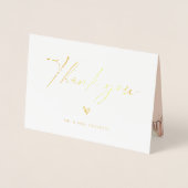 Carte Dorée Merci photo Mariage Boho Script moderne (Devant)