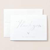 Carte Dorée Merci photo Mariage Boho Script moderne (Devant avec enveloppe)