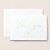 Carte Dorée Merci photo Mariage Boho Script moderne (Devant avec enveloppe)
