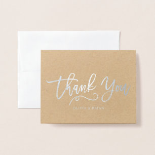 Carte Dorée Merci photo Mariage de script moderne