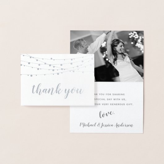 Carte Dorée Merci photo Silver Foil (Affichage)