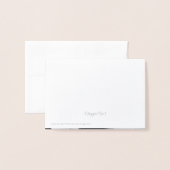 Carte Dorée Merci photo Silver Foil (Derrière avec enveloppe)