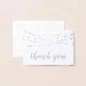 Carte Dorée Merci photo Silver Foil (Devant avec enveloppe)