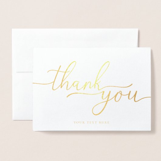 Carte Dorée Merci plié (Devant avec enveloppe)