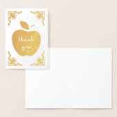 Carte Dorée merci pomme florale (Affichage)