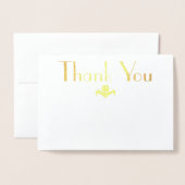 Carte Dorée Merci pour avoir accueilli ma douche de nage (Devant avec enveloppe)