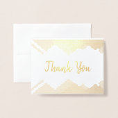 Carte Dorée Merci pour cadeau Mariage (Devant avec enveloppe)