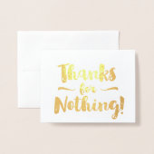 Carte Dorée Merci Pour Rien De Fantastique (Devant avec enveloppe)