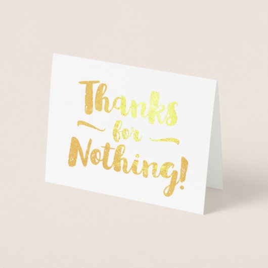 Carte Dorée Merci Pour Rien De Fantastique (Devant)