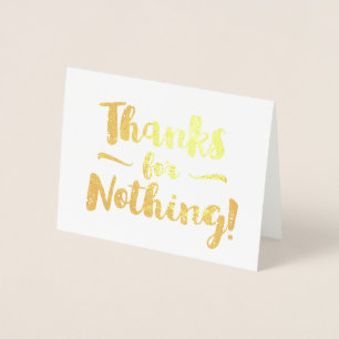Carte Dorée Merci pour rien fantaisie