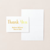 Carte Dorée Merci Script Graduate Nom Gold Foil (Affichage)