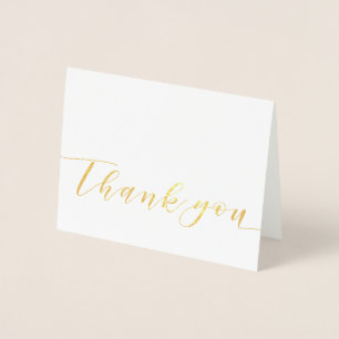 Carte Dorée Merci script moderne feuille d'or conception
