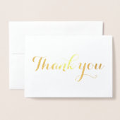 Carte Dorée Merci Simple Blanc Élégant Blanc tendance (Devant avec enveloppe)