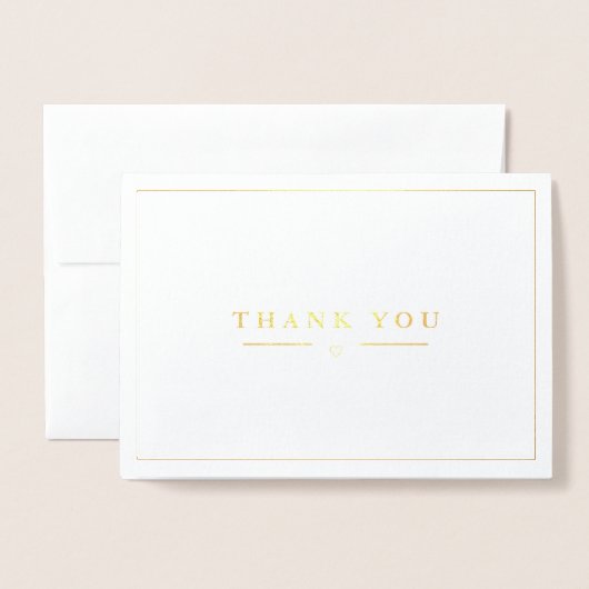 Carte Dorée Merci simple Moderne Argent (Devant avec enveloppe)