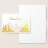 Carte Dorée Merci tout usage Gold Foil Mountain Mariage (Affichage)