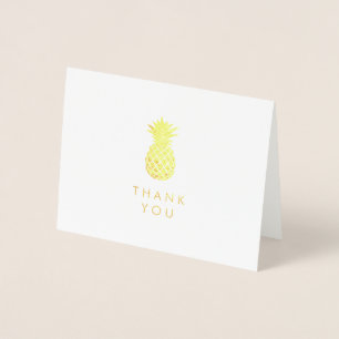 Carte Dorée Merci Uniquement ananas en or
