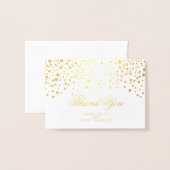 Carte Dorée Merci vide - Confetti Gold Dot (Devant avec enveloppe)