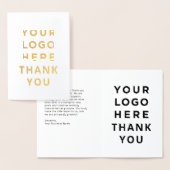 Carte Dorée Merci Votre logo d'entreprise Gold personnalisé (Affichage)