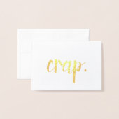 Carte Dorée merde je suis désolé feuille d'or (Devant avec enveloppe)