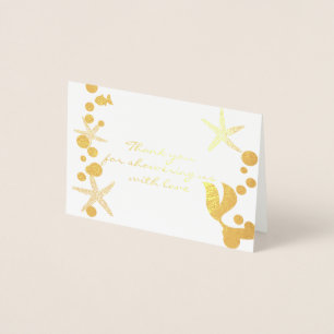 Carte Dorée Mermaid Tail Starfish Bubble Gold Foil Baby shower