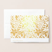 CARTE DORÉE MERRY CHRISTMAS GOLD BOTANICAL PHOTO (Derrière avec enveloppe)