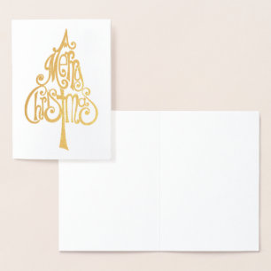 Carte Dorée Merry Christmas Tree Devis