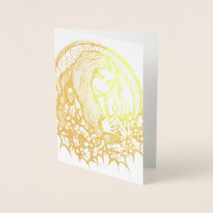 Carte Dorée Merry Yule sorcière