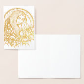 Carte Dorée Merry Yule sorcière (Affichage)