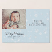 Carte Dorée Message de Noël moderne Flèches de neige Photo fam (Intérieur)