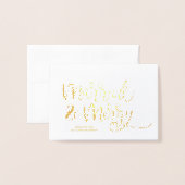 Carte Dorée Métallic Gold marié & Joyeux mariés de Noël (Devant avec enveloppe)