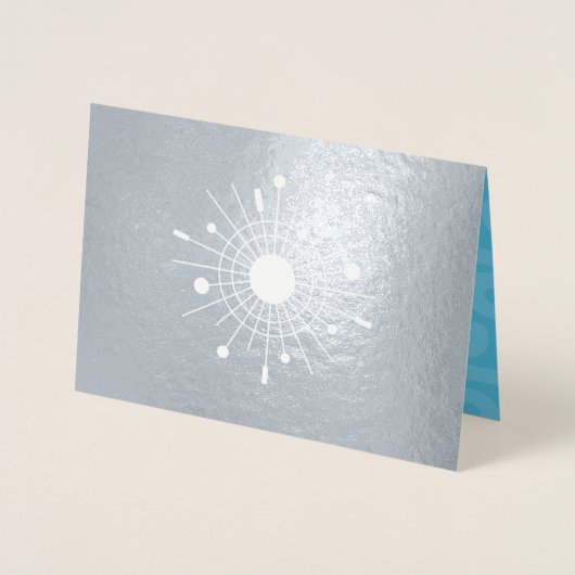 Carte Dorée Mi-siècle Moderne Véritable huile d'argent Noël MO (Devant)