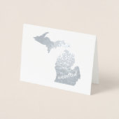 Carte Dorée Michigan Typographie Michigan State Map Non salée (Devant)