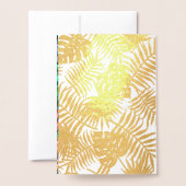 Carte Dorée Midnight Blue Gold Foil Mariage tropical Invite (Derrière avec enveloppe)