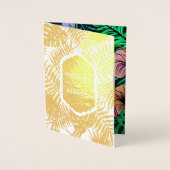 Carte Dorée Midnight Blue Gold Foil Mariage tropical Invite (Devant)