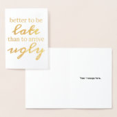 Carte Dorée Mieux vaut être en retard que d'arriver moche (Affichage)