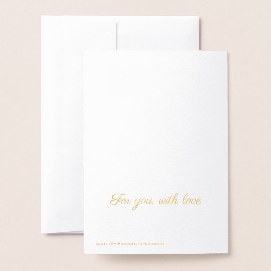 Carte Dorée Minimalist Romantic Valentine's Day Card | Always (Derrière avec enveloppe)