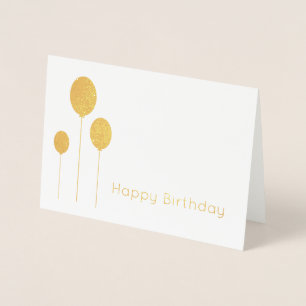 Carte Dorée minimaliste élégant vrai feuille d'or heureux anni