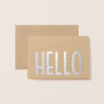 Carte Dorée Minimaliste Hello Simple Design Glam Note pliée<br><div class="desc">Envoyez des notes élégantes pour n'importe quelle occasion avec d'élégantes cartes de notes pliées en feuille d'argent Hello. Tout le libellé de ce modèle est simple à personnaliser ou à supprimer, et les styles de police peuvent être modifiés avec l'outil de conception Zazzle. Le design chic et moderne présente une...</div>
