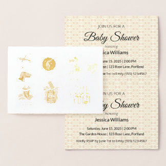 Carte Dorée Mise à jour de la Baby Shower Bohème Mignonne