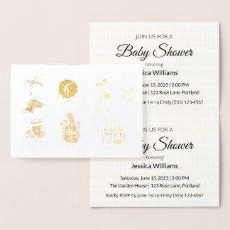 Carte Dorée Mise à jour de la Baby Shower Bohème Mignonne