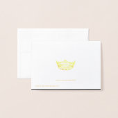 Carte Dorée Miss America Nom Place Card Gold Foed Crown (Derrière avec enveloppe)